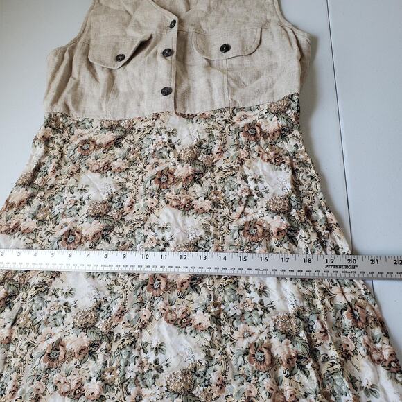 Vintage 90s All That Jazz Dress Women Medium Floral Maxi Sundress Cottagecore - Picture 6 of 9